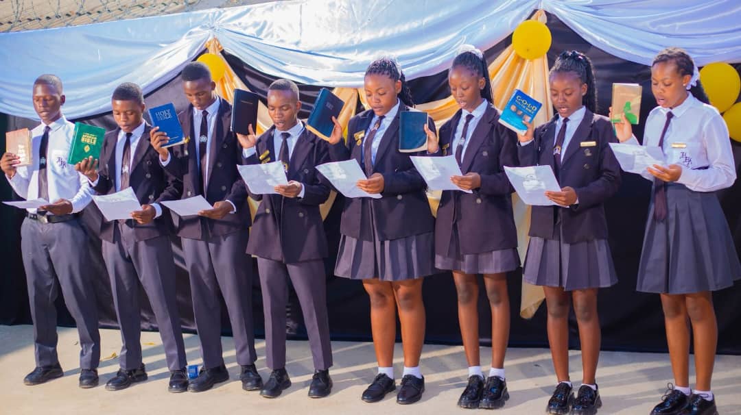 Harmony Heights prefects taking their leadership oath on stage